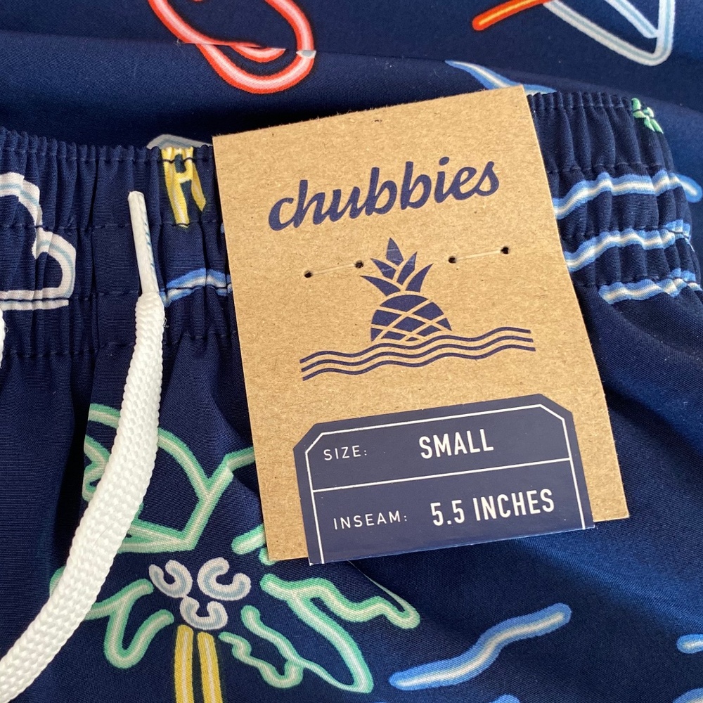 NWT Men's"The Neon Lights" Chubbies swim shorts size small 5.5" inseam - Picture 5 of 5
